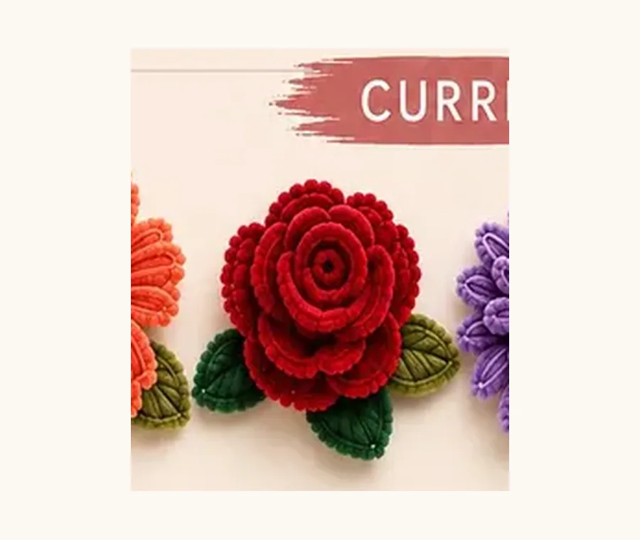Rose magnet — handmade by Chiacrafts